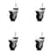 Service Caster 3 Inch Hooded Neoprene Rubber 12mm Threaded Stem Casters with Brakes SCC, 4PK SCC-TS03S310-NPRB-BC-B-M1215-4 - alternate 1